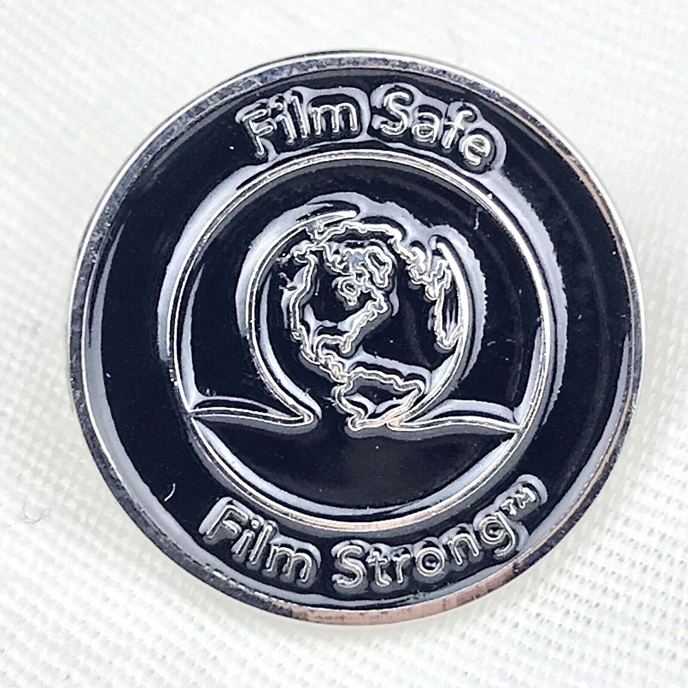 Film Safe Film Strong Metal Pin Black Silver Collectible Globe Design Industrial